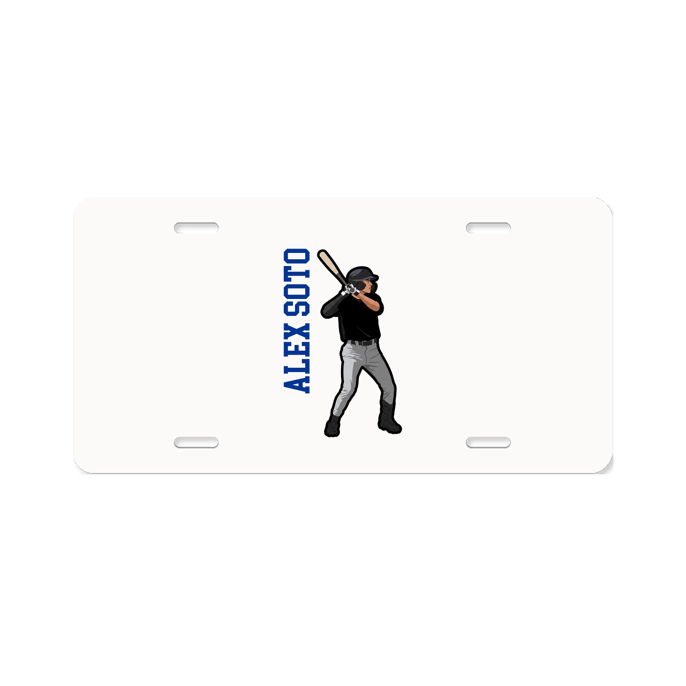 License Plate — Name Vertical in Classic