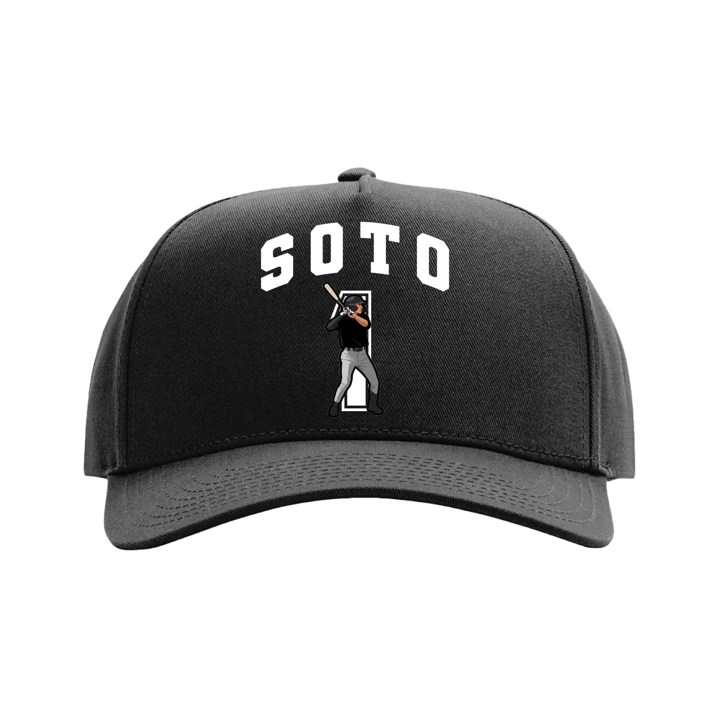 Full Fabric Five-Panel Champ Cap — Number in Black