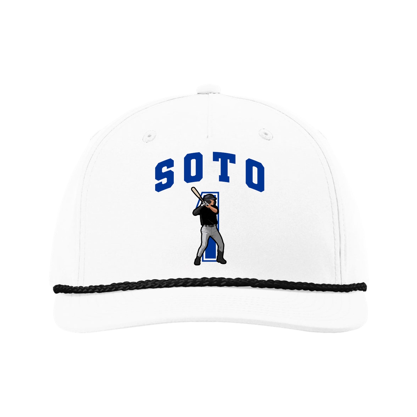 Five-Panel Classic Rope Cap — Number in White