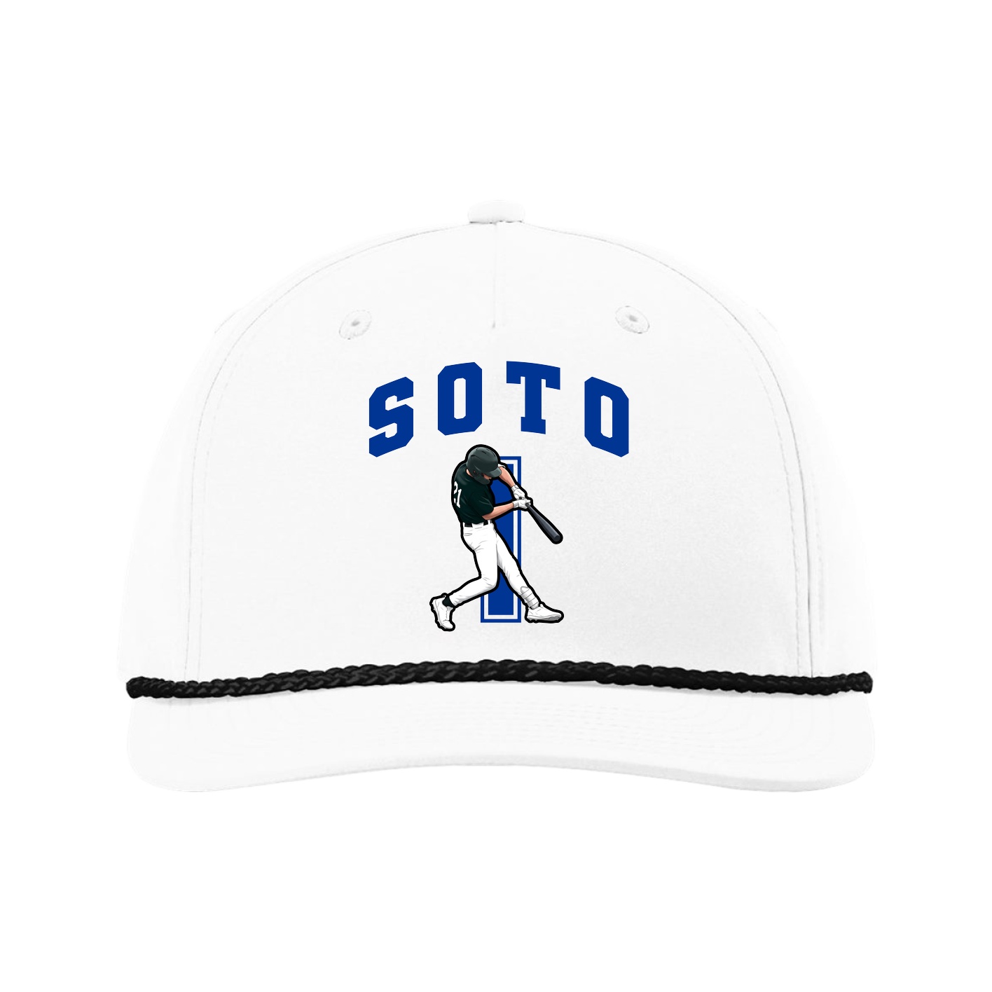 Five-Panel Classic Rope Cap — Number in White