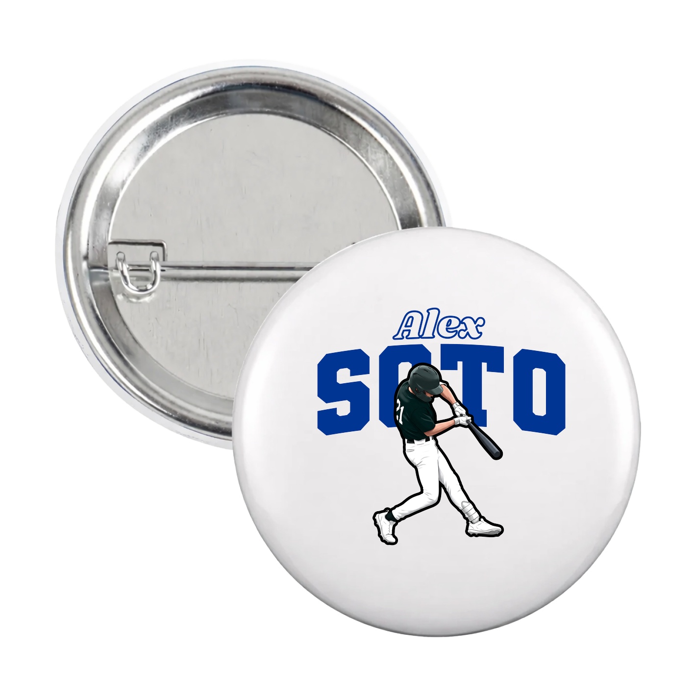Game Day Button — Name Arch in White