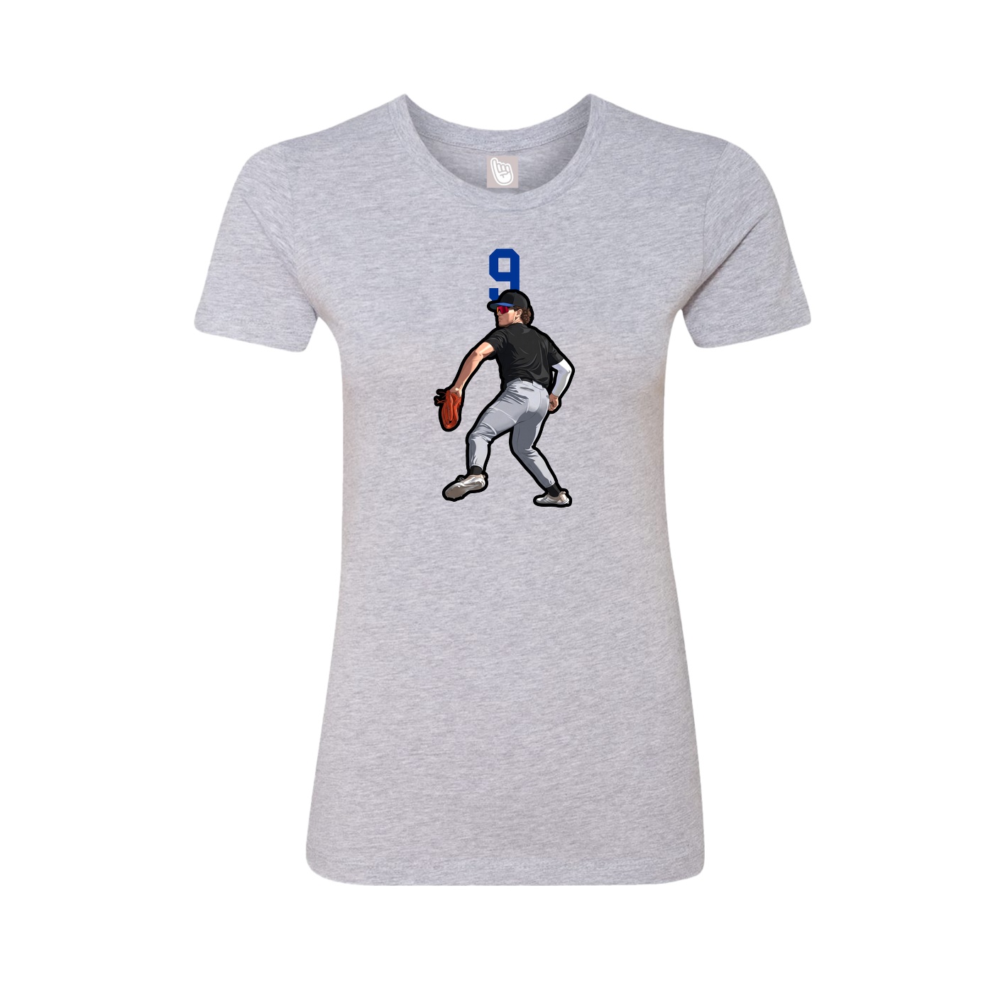 Fitted Women's Tee — Number Top in Grey