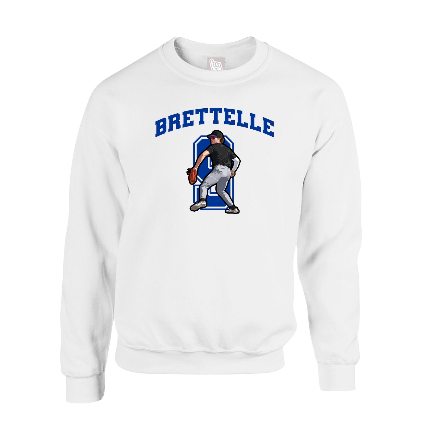 Fleece Crew — Number in White