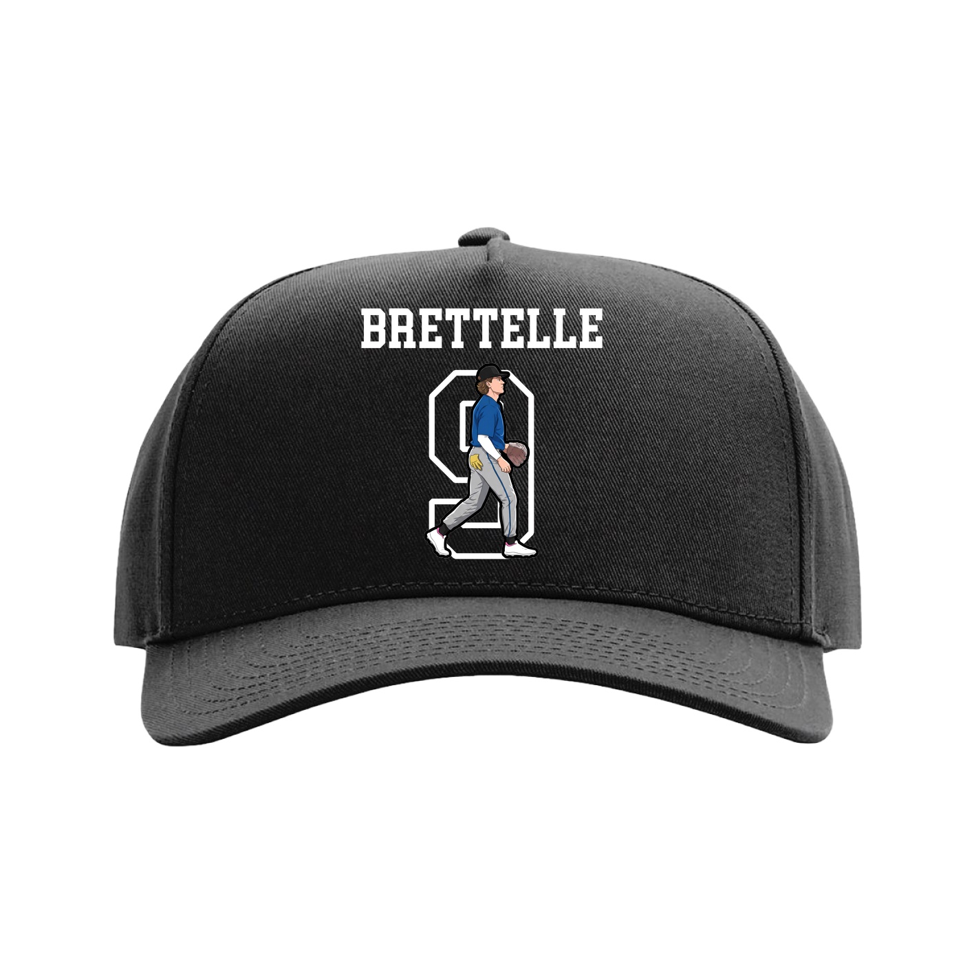 Full Fabric Five-Panel Champ Cap — Shirsey in Black