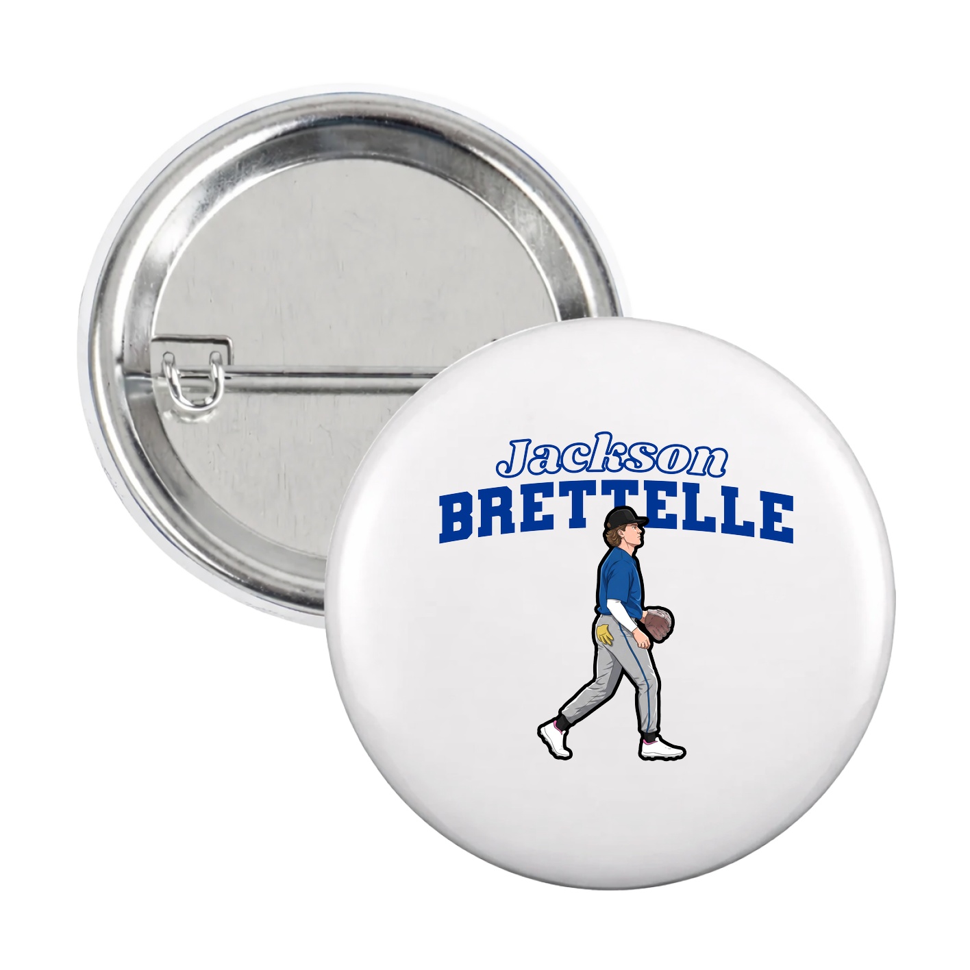 Game Day Button — Name Arch in White