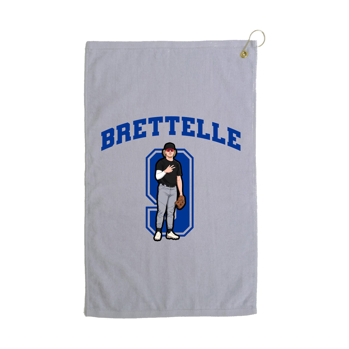 Golf Towel — Number in Grey