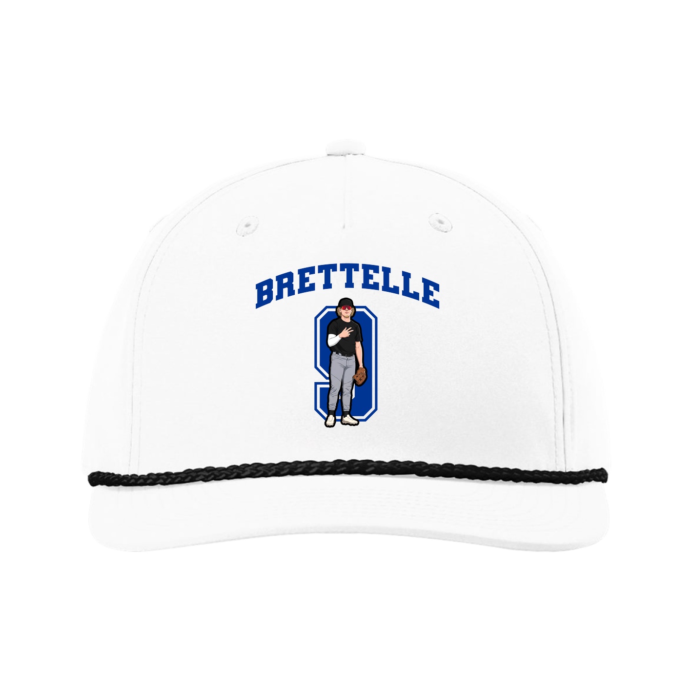 Five-Panel Classic Rope Cap — Number in White