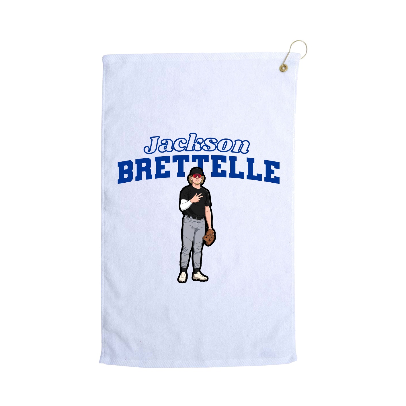 Golf Towel — Name Arch in White