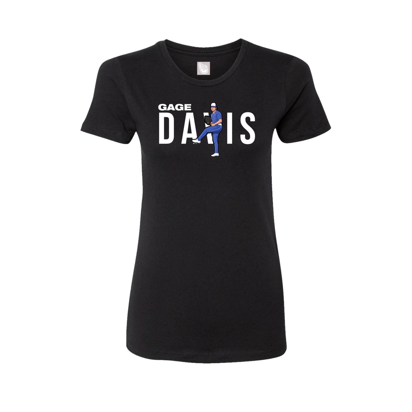Fitted Women's Tee — Player Name in Black