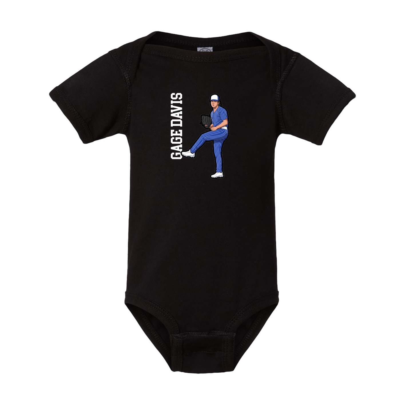 Baby Onesie — Name Vertical in Black