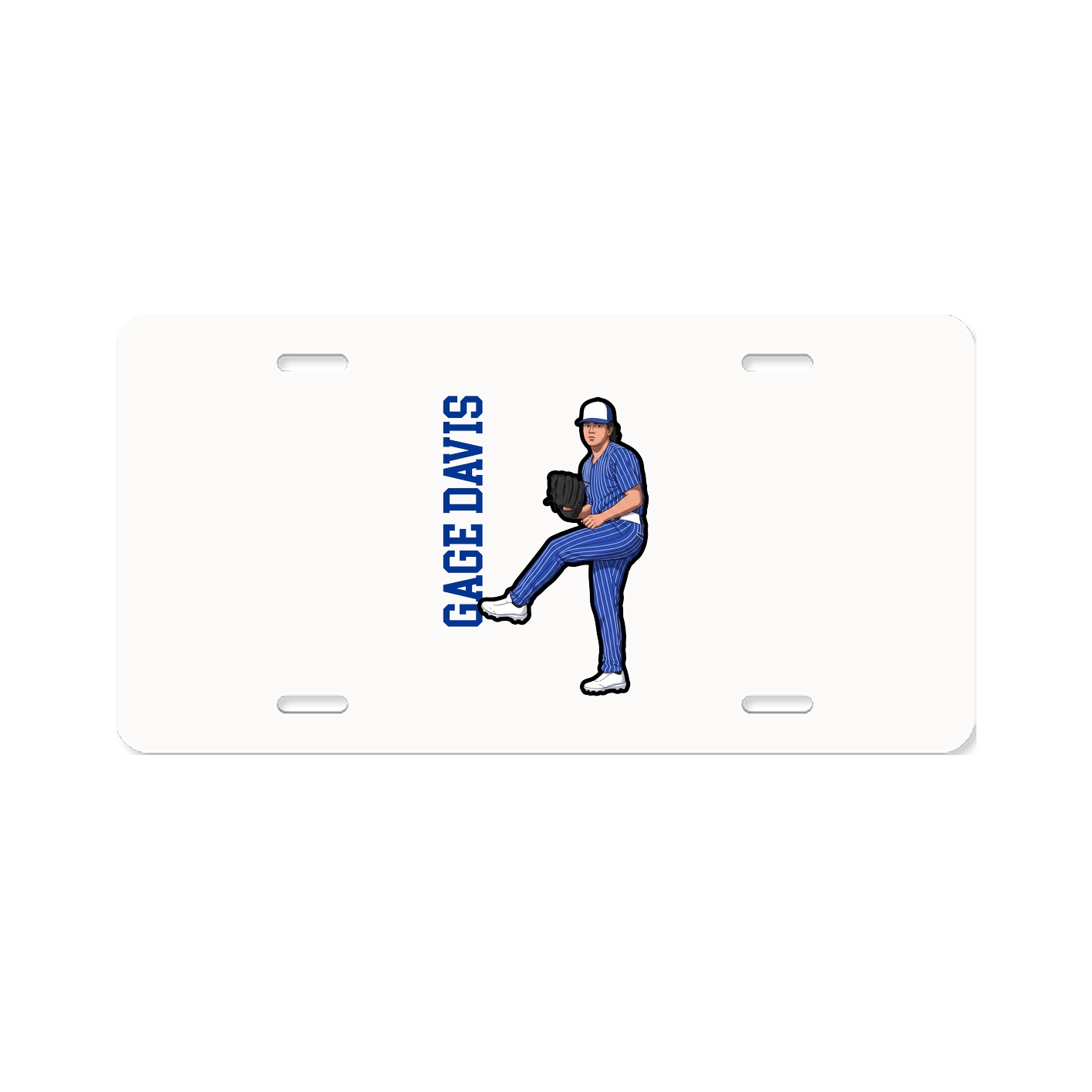 License Plate — Name Vertical in Classic