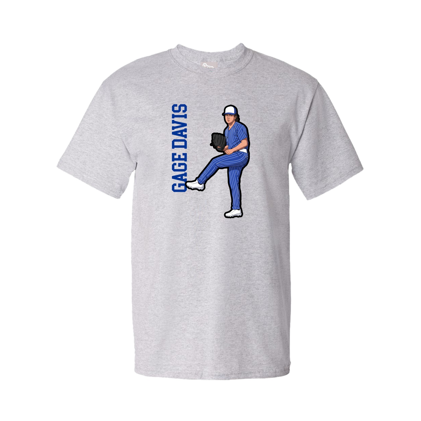 Youth Tee — Name Vertical in Grey
