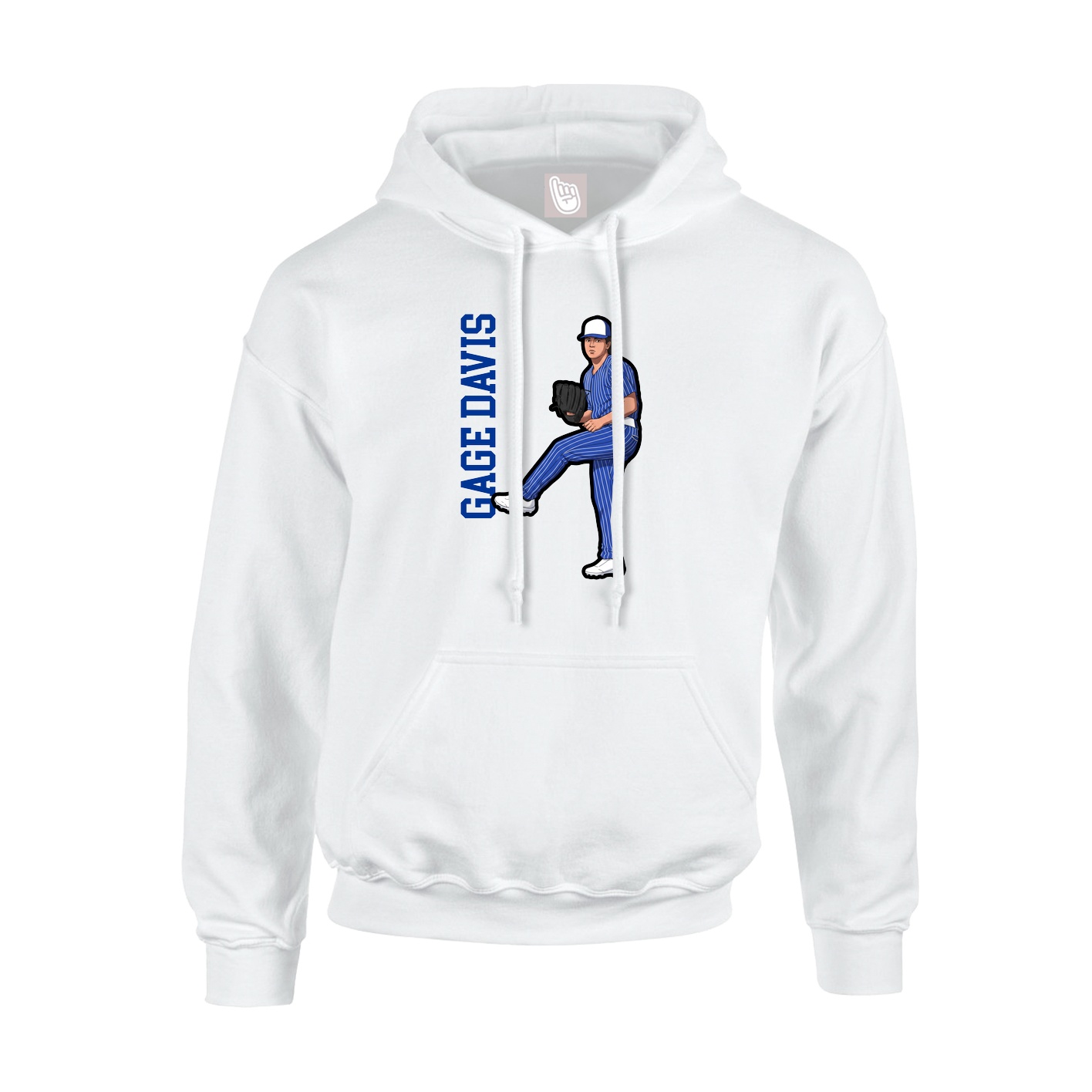 Hoodie — Name Vertical in White