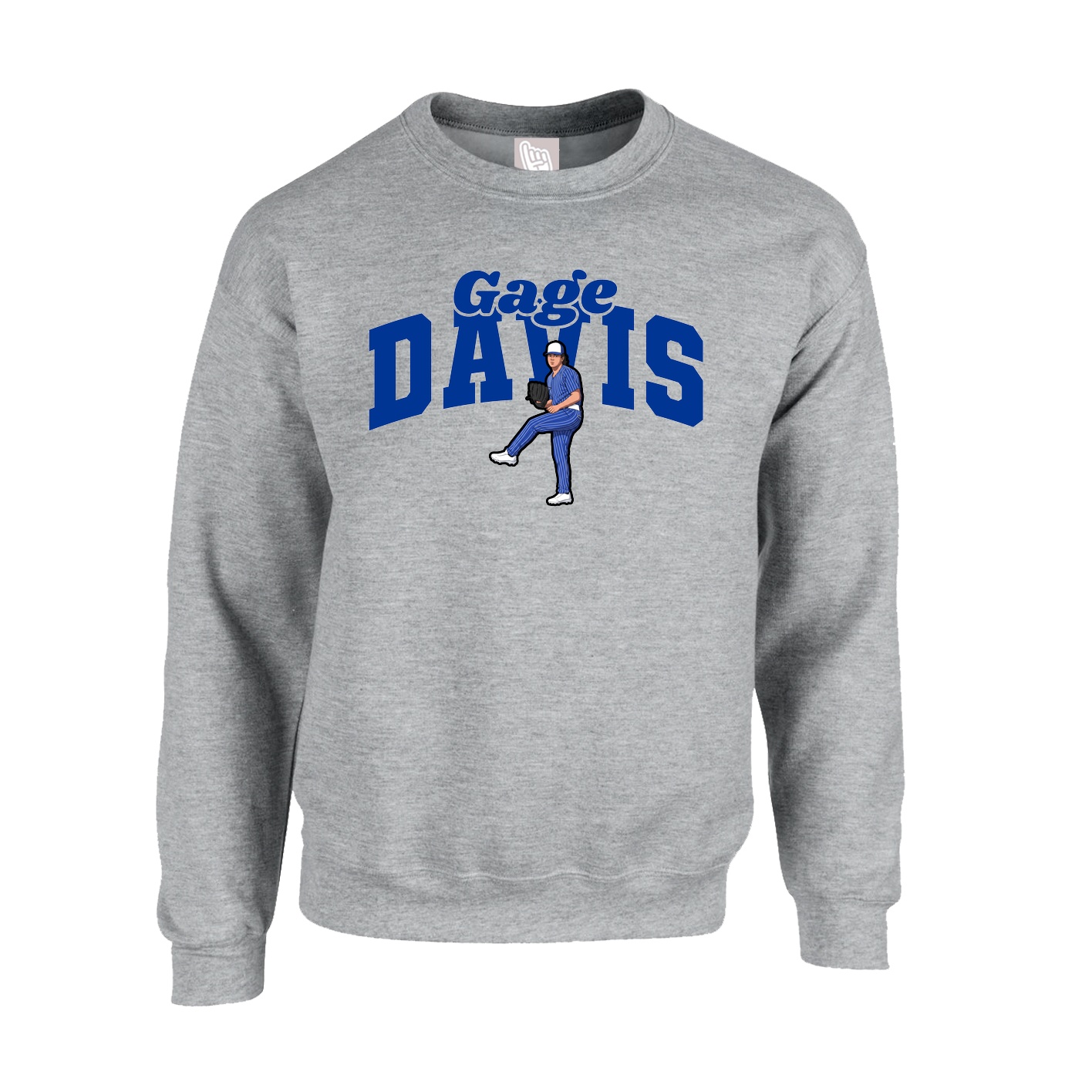 Fleece Crew — Signature Arch in Grey