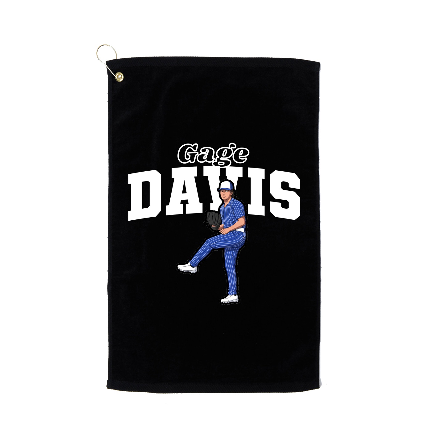 Golf Towel — Name Arch in Black