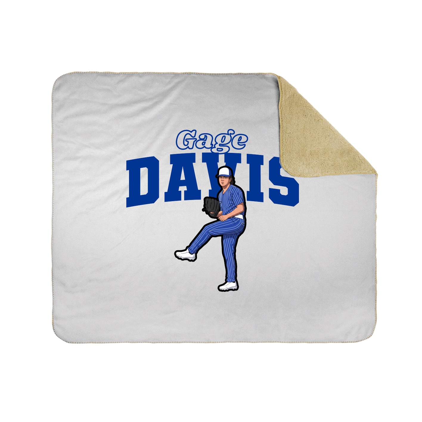 Throw Blanket — Name Arch in White