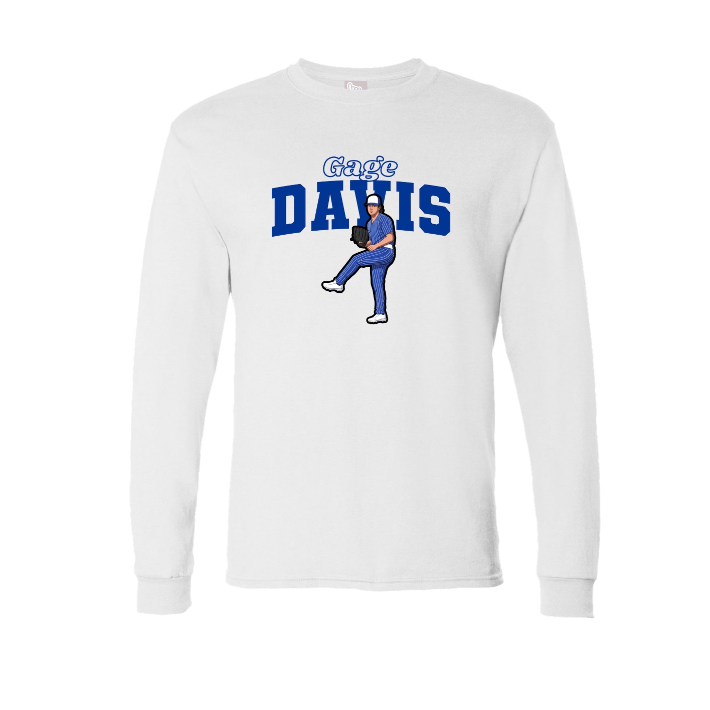 Long Sleeve Tee — Name Arch in White