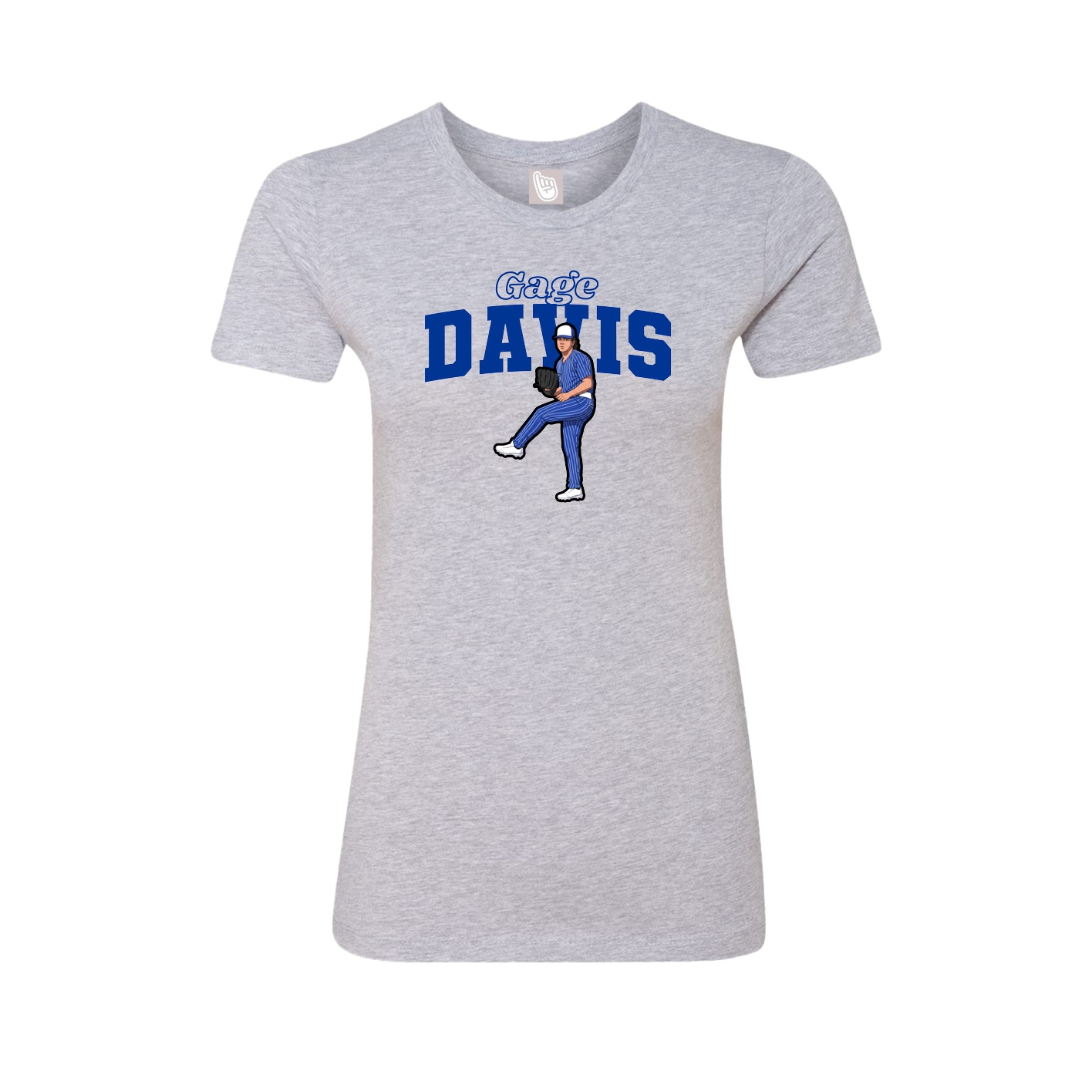 Fitted Women's Tee — Name Arch in Grey