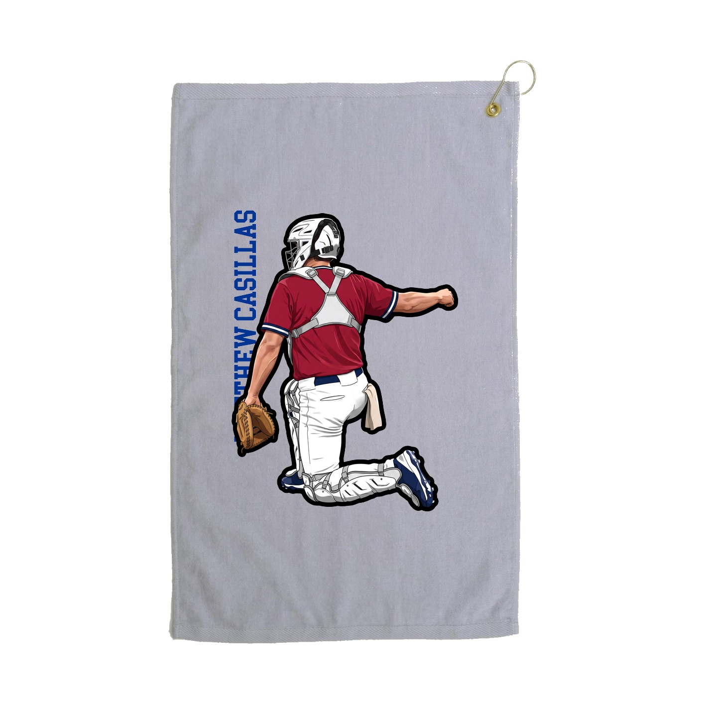 Golf Towel — Name Vertical in Grey