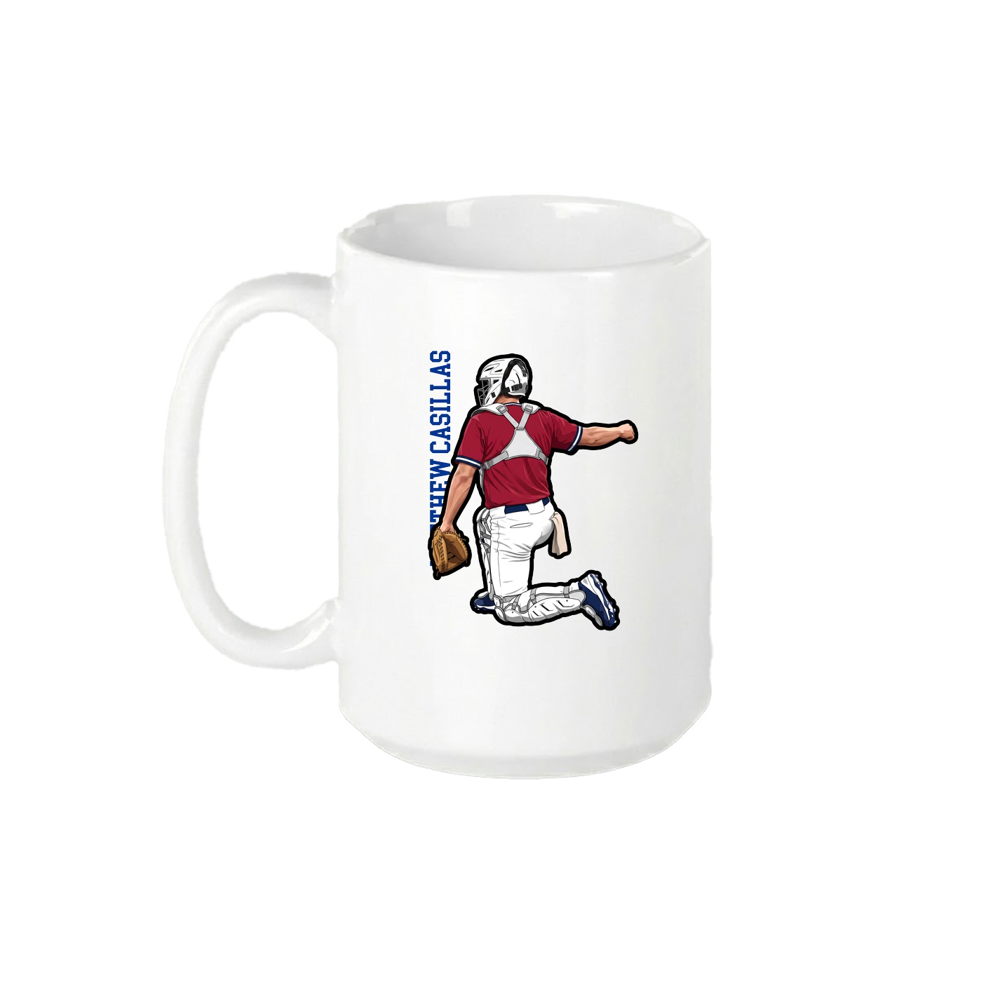 15oz Coffee Mug — Name Vertical in White