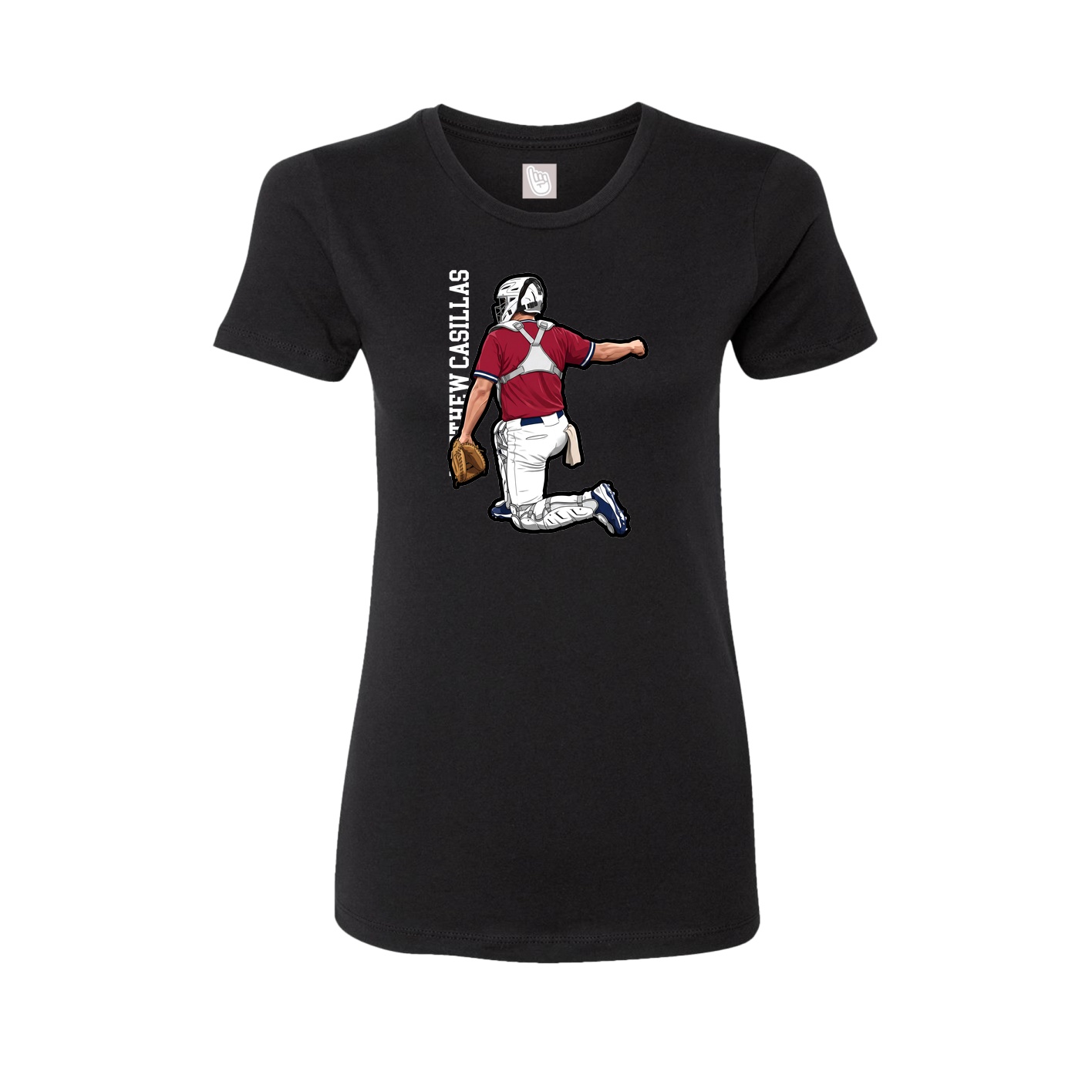 Fitted Women's Tee — Name Vertical in Black
