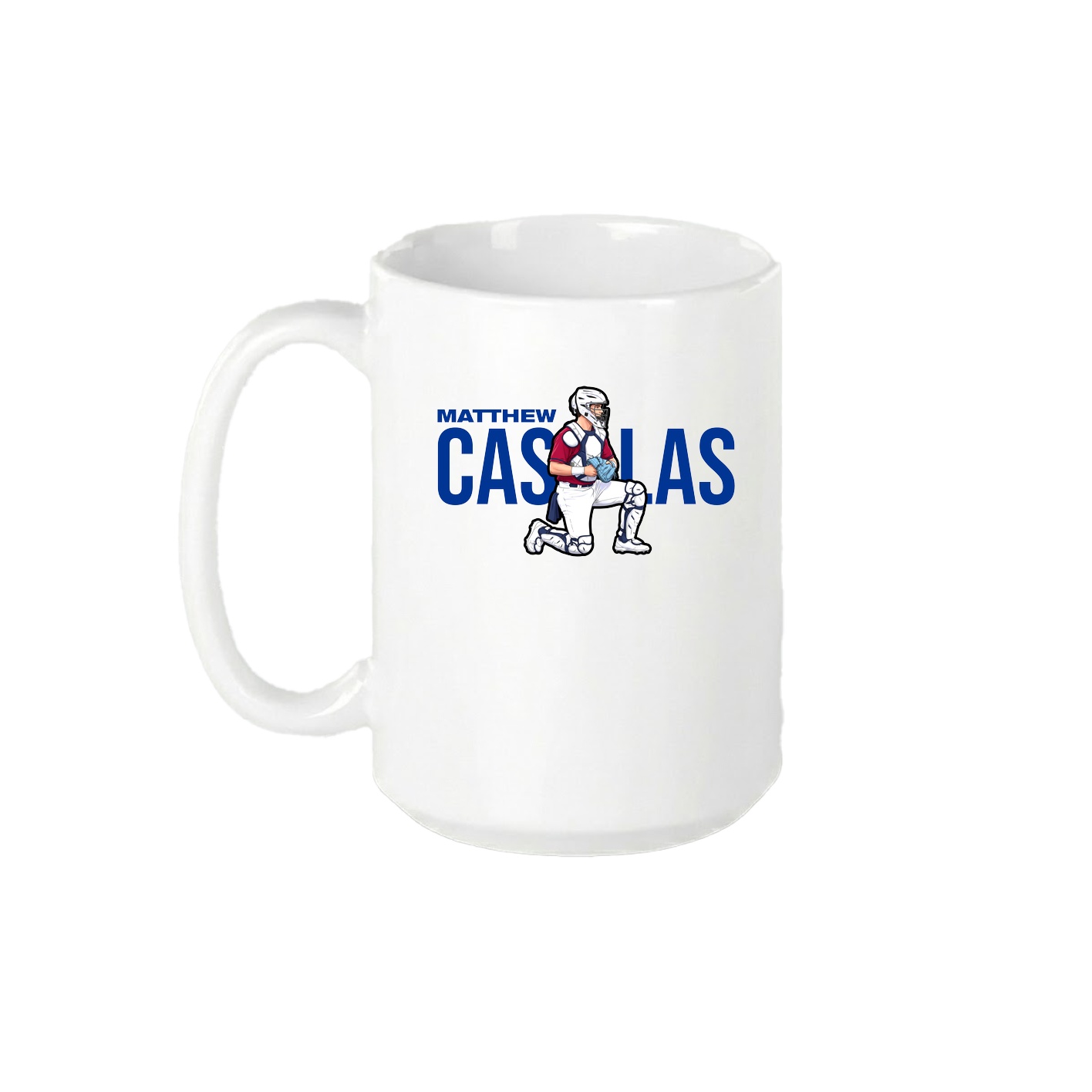 15oz Coffee Mug — Player Name in White