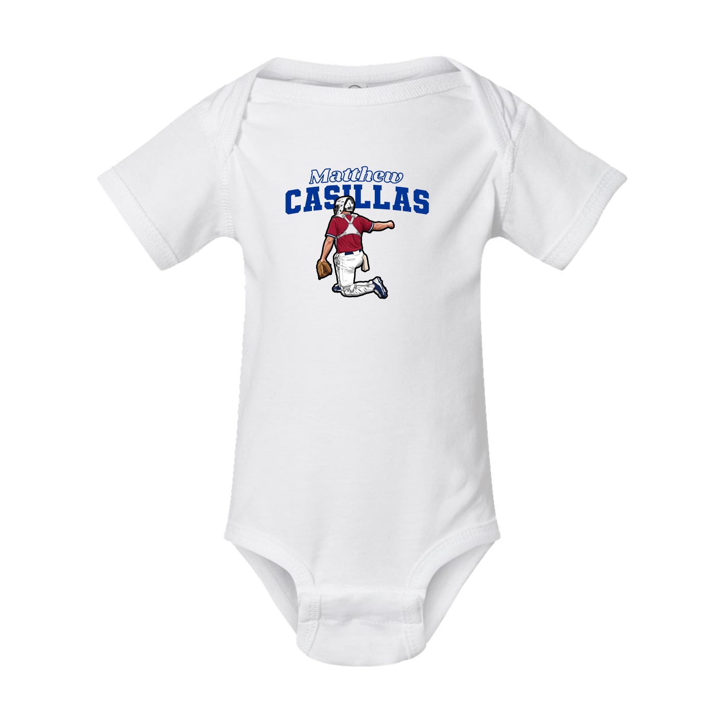 Baby Onesie — Name Arch in White