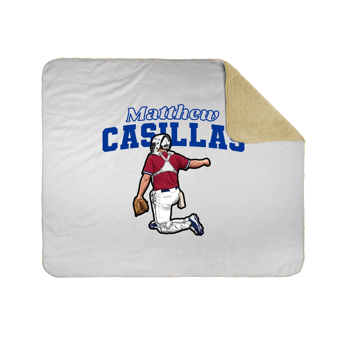 Throw Blanket — Name Arch in White