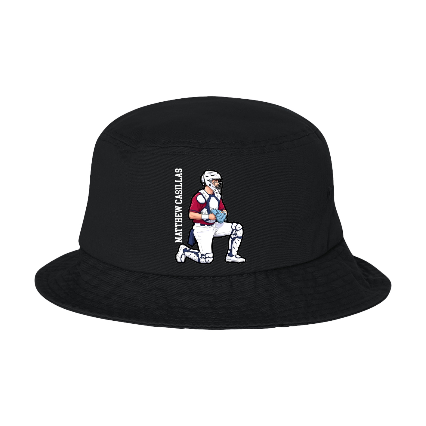 Bucket Cap — Name Vertical in Black