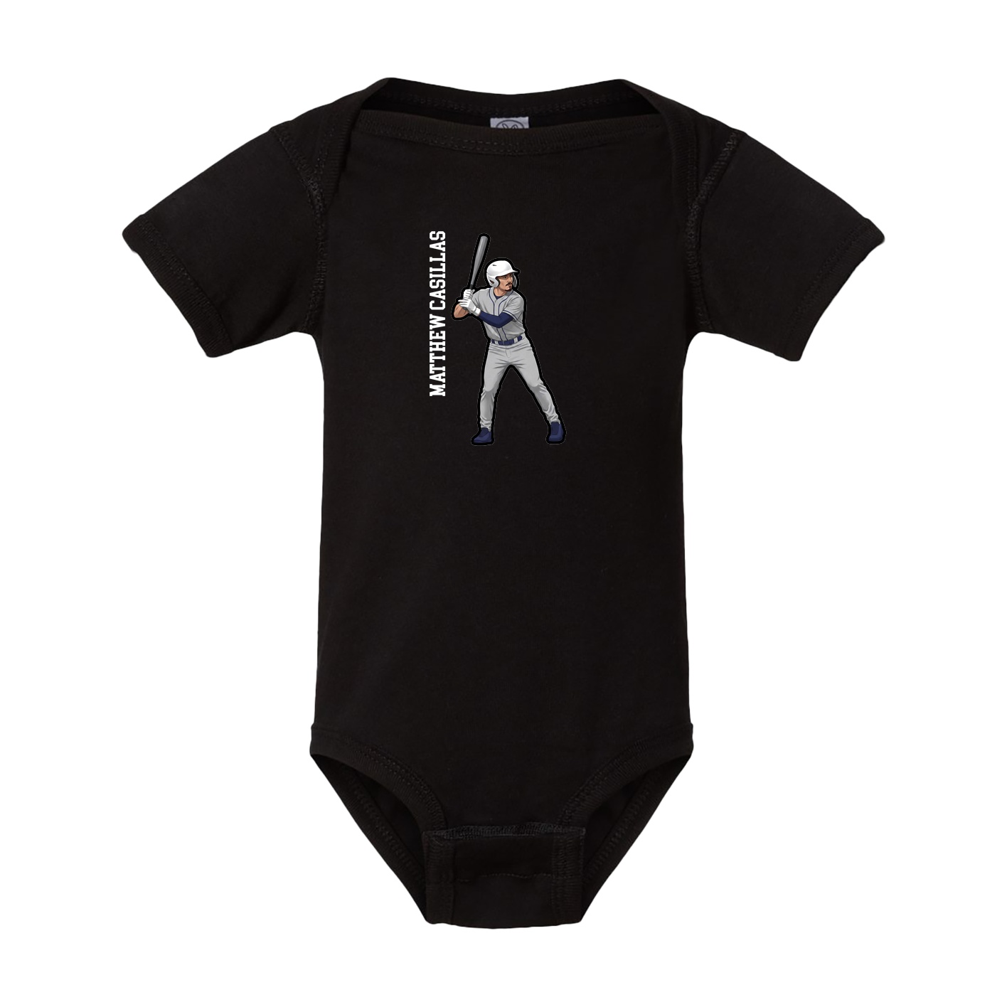 Baby Onesie — Name Vertical in Black