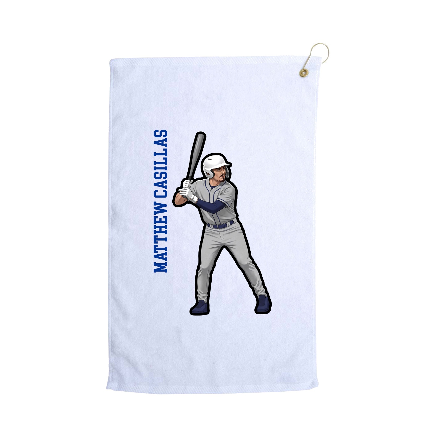 Golf Towel — Name Vertical in White