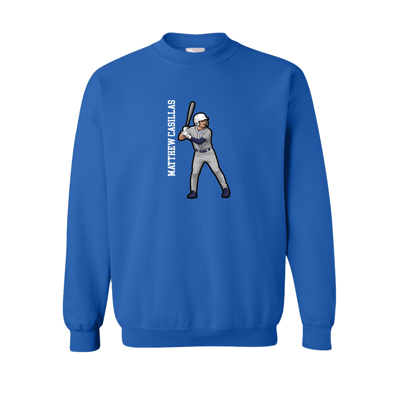 Fleece Crew — Name Vertical in Royal