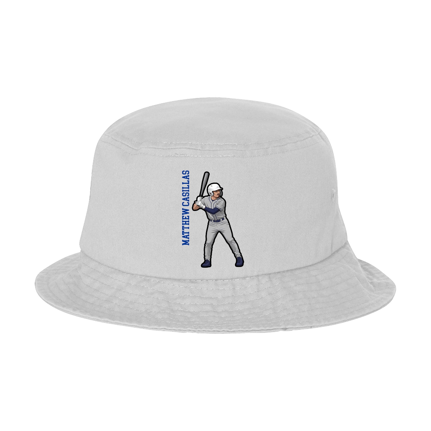 Bucket Cap — Name Vertical in White