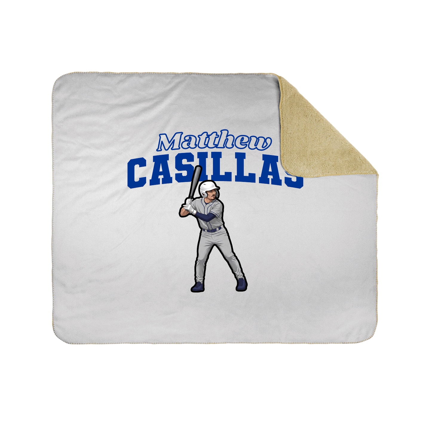 Throw Blanket — Name Arch in White