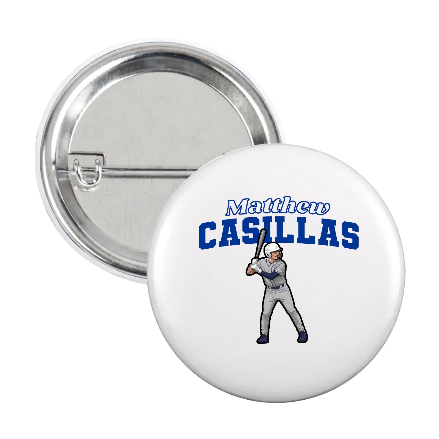 Game Day Button — Name Arch in White