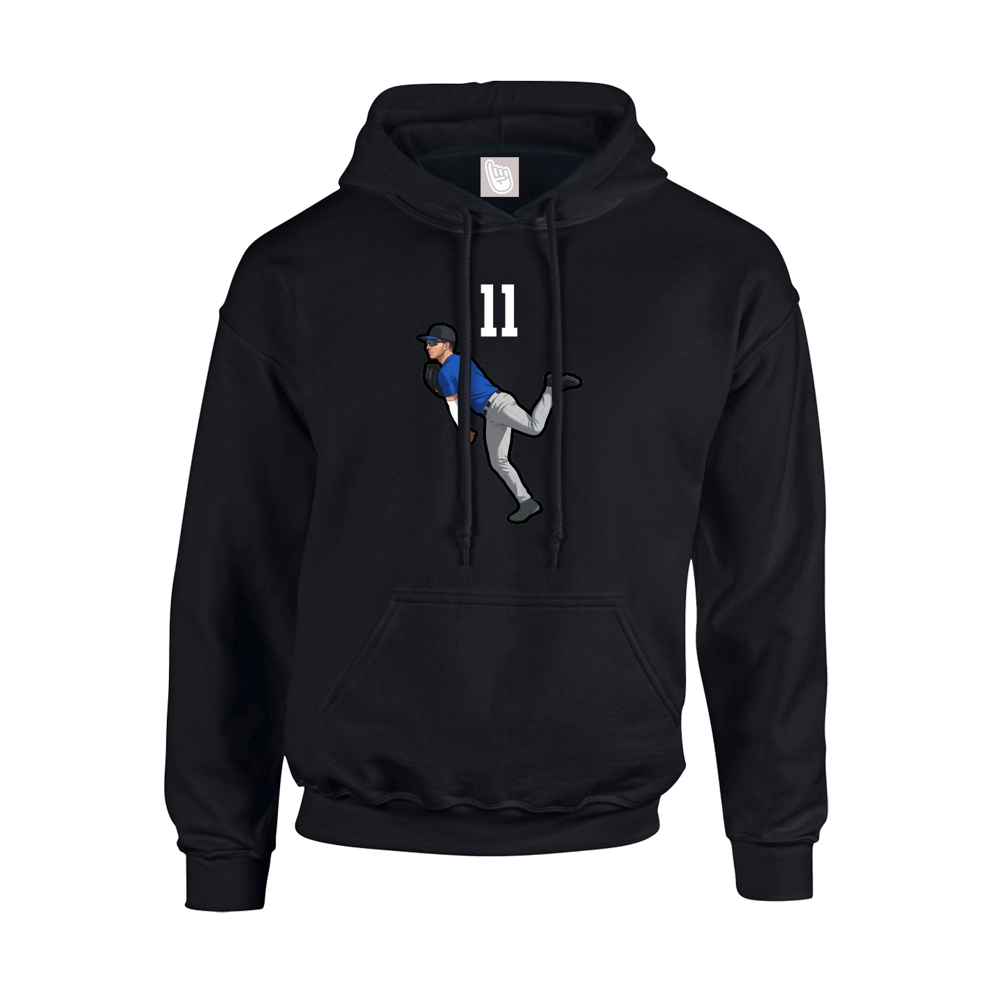 Youth Hoodie — Number Top in Black