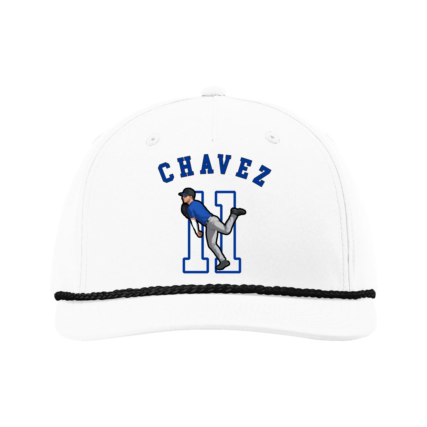 Five-Panel Classic Rope Cap — Shirsey Arch in White