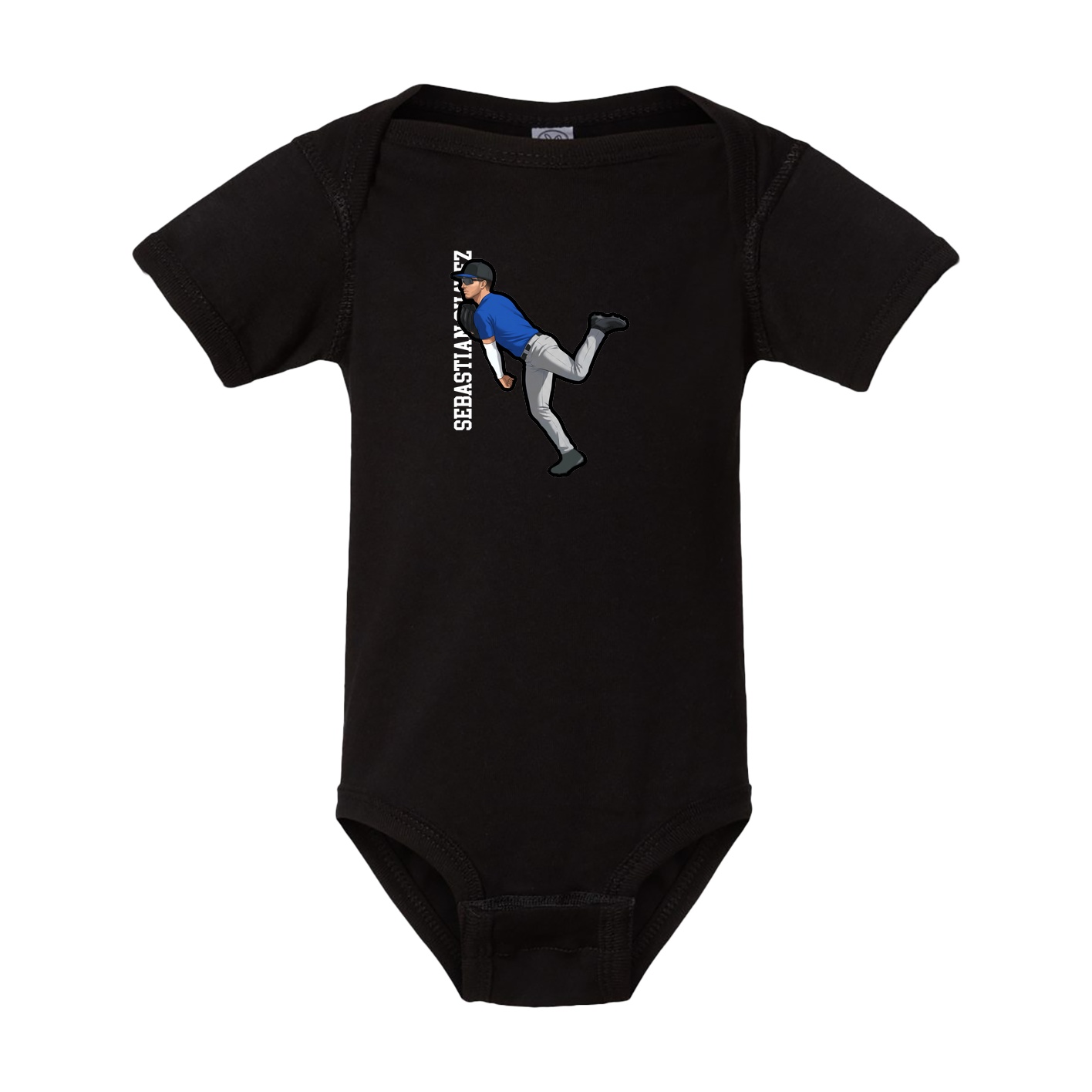 Baby Onesie — Name Vertical in Black