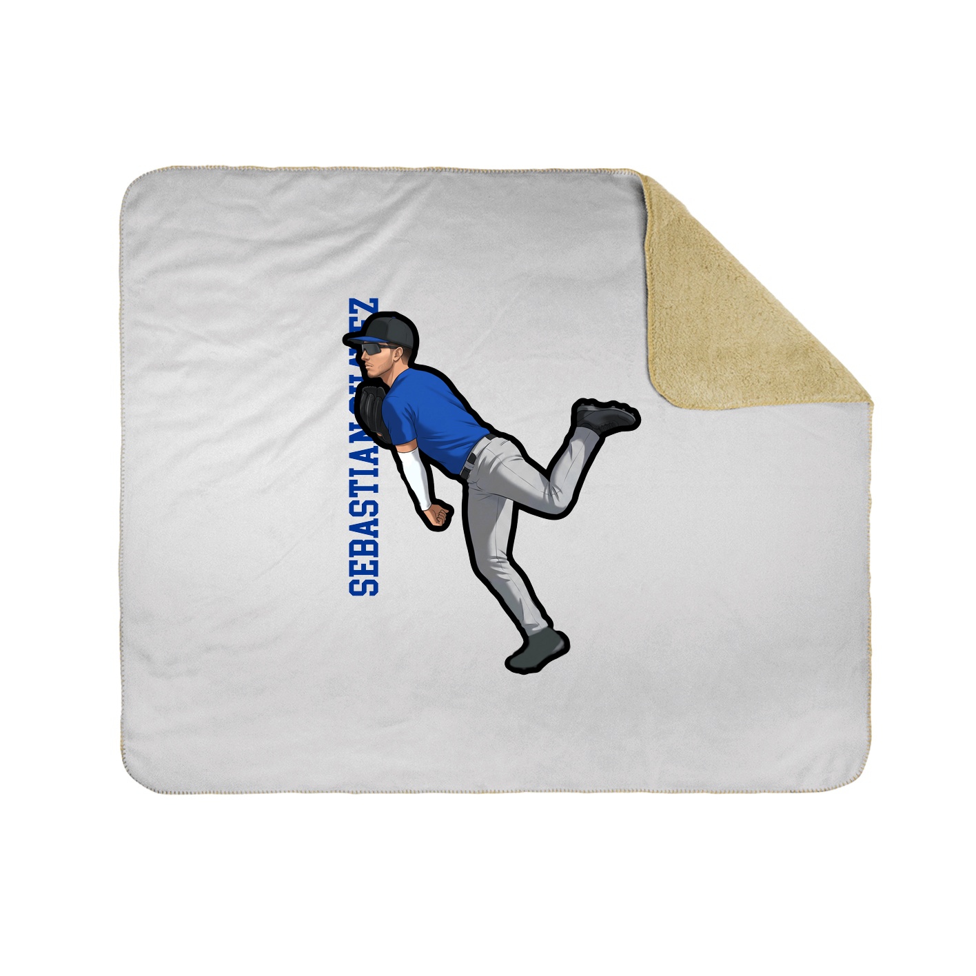 Throw Blanket — Name Vertical in White
