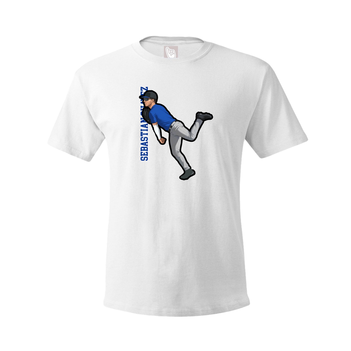 Tee — Name Vertical in White