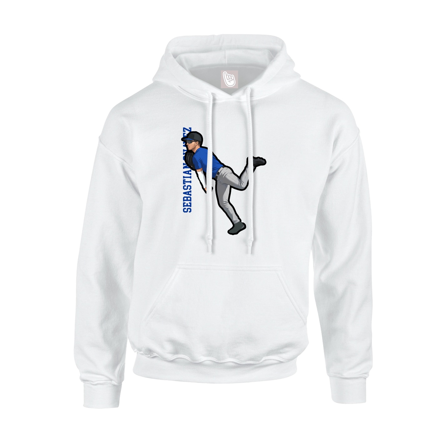 Hoodie — Name Vertical in White