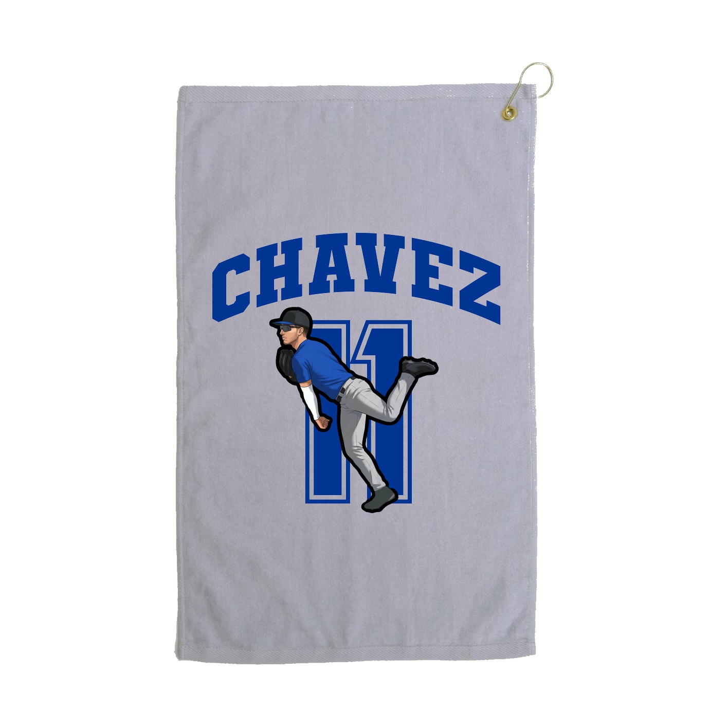 Golf Towel — Number in Grey