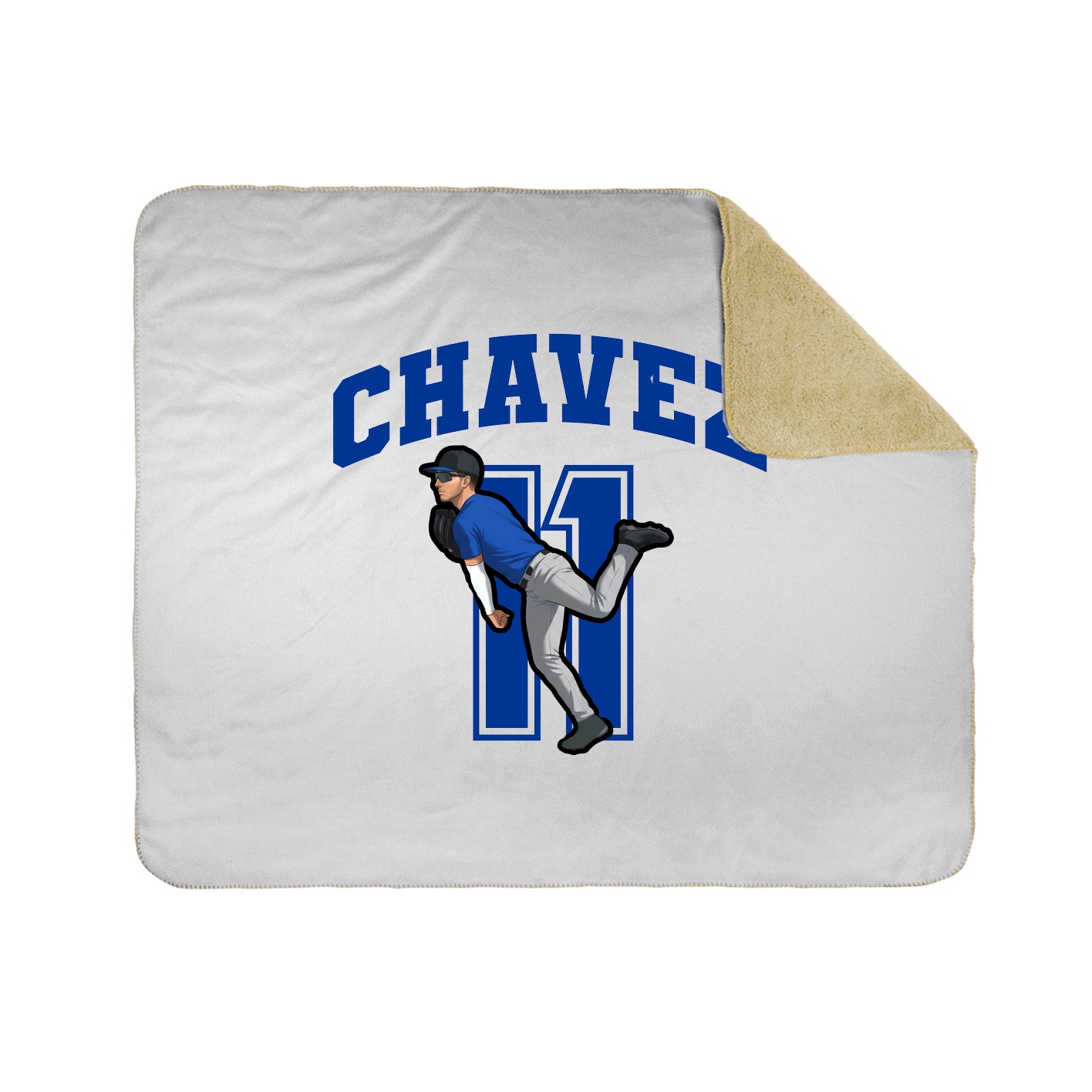 Throw Blanket — Number in White
