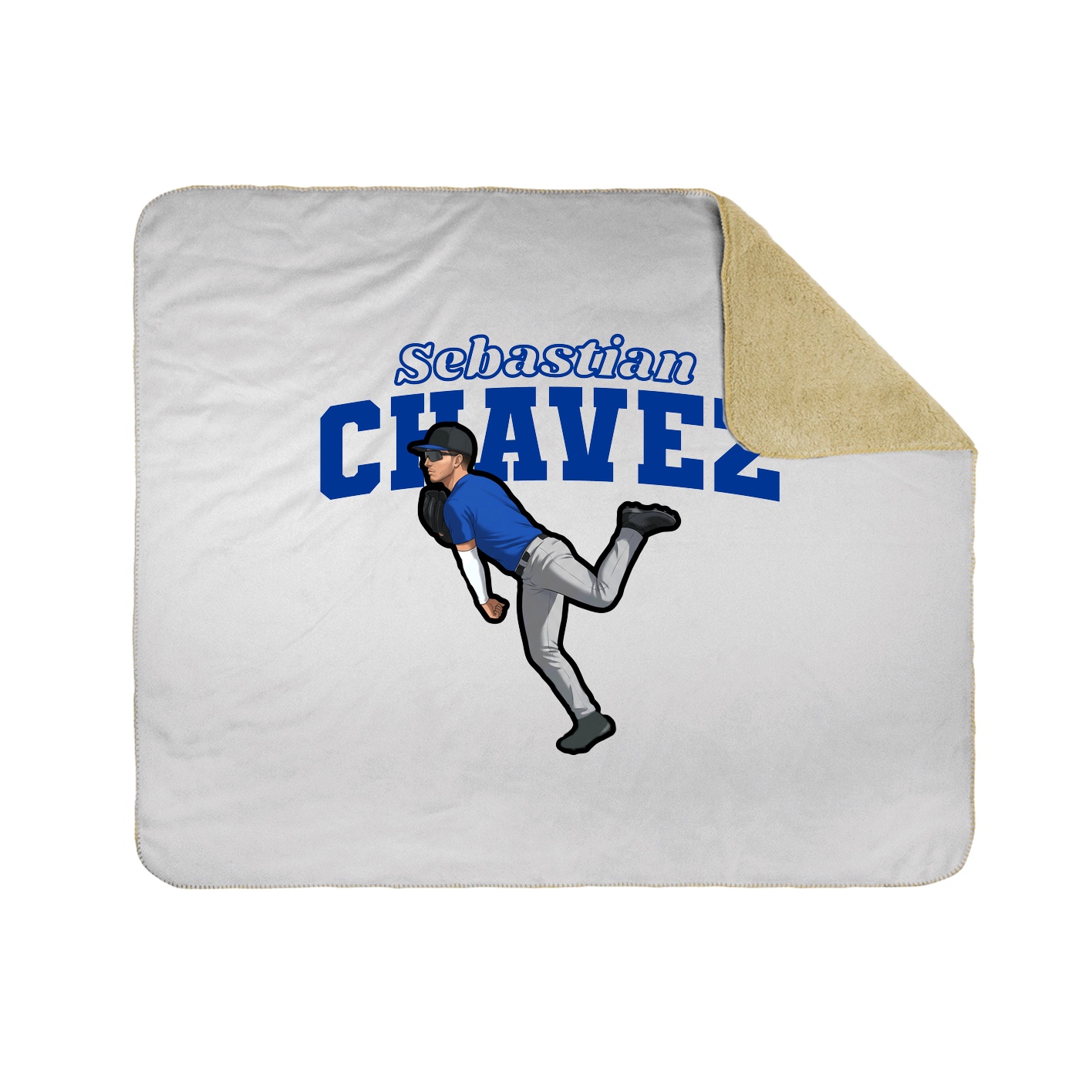 Throw Blanket — Name Arch in White