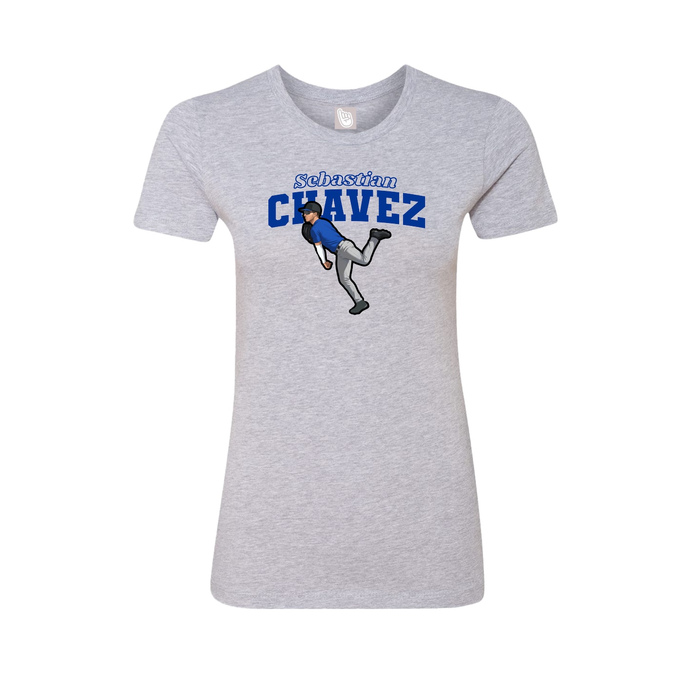 Fitted Women's Tee — Name Arch in Grey