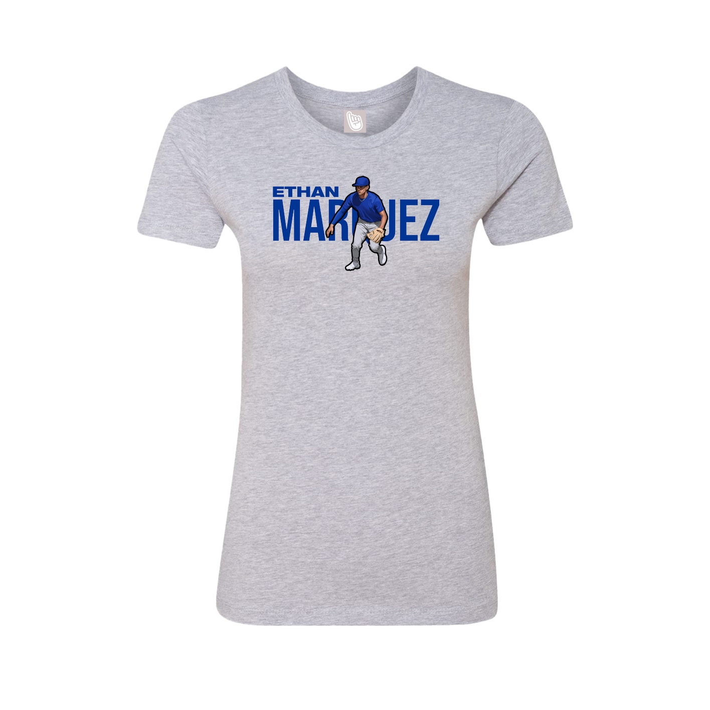 Fitted Women's Tee — Player Name in Grey