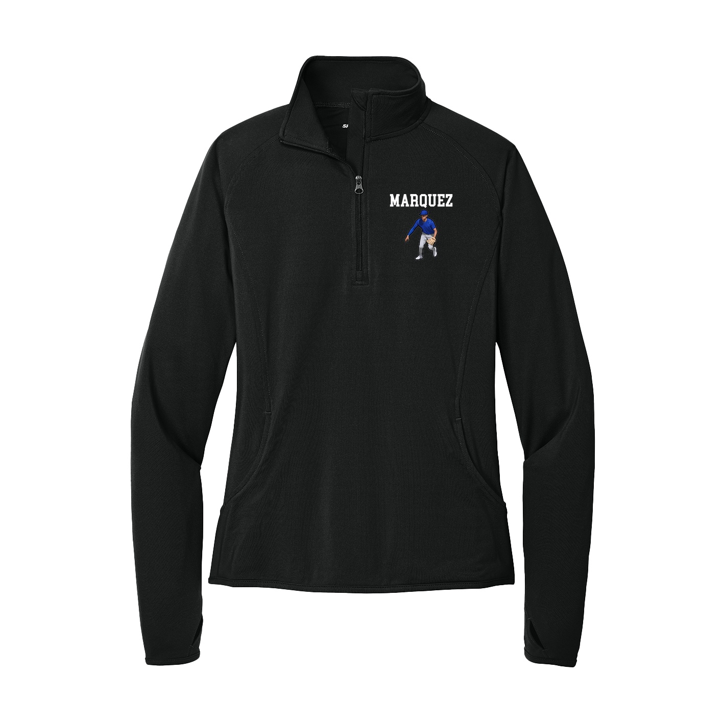Women's Q-Zip Pullover — Shirsey in Black