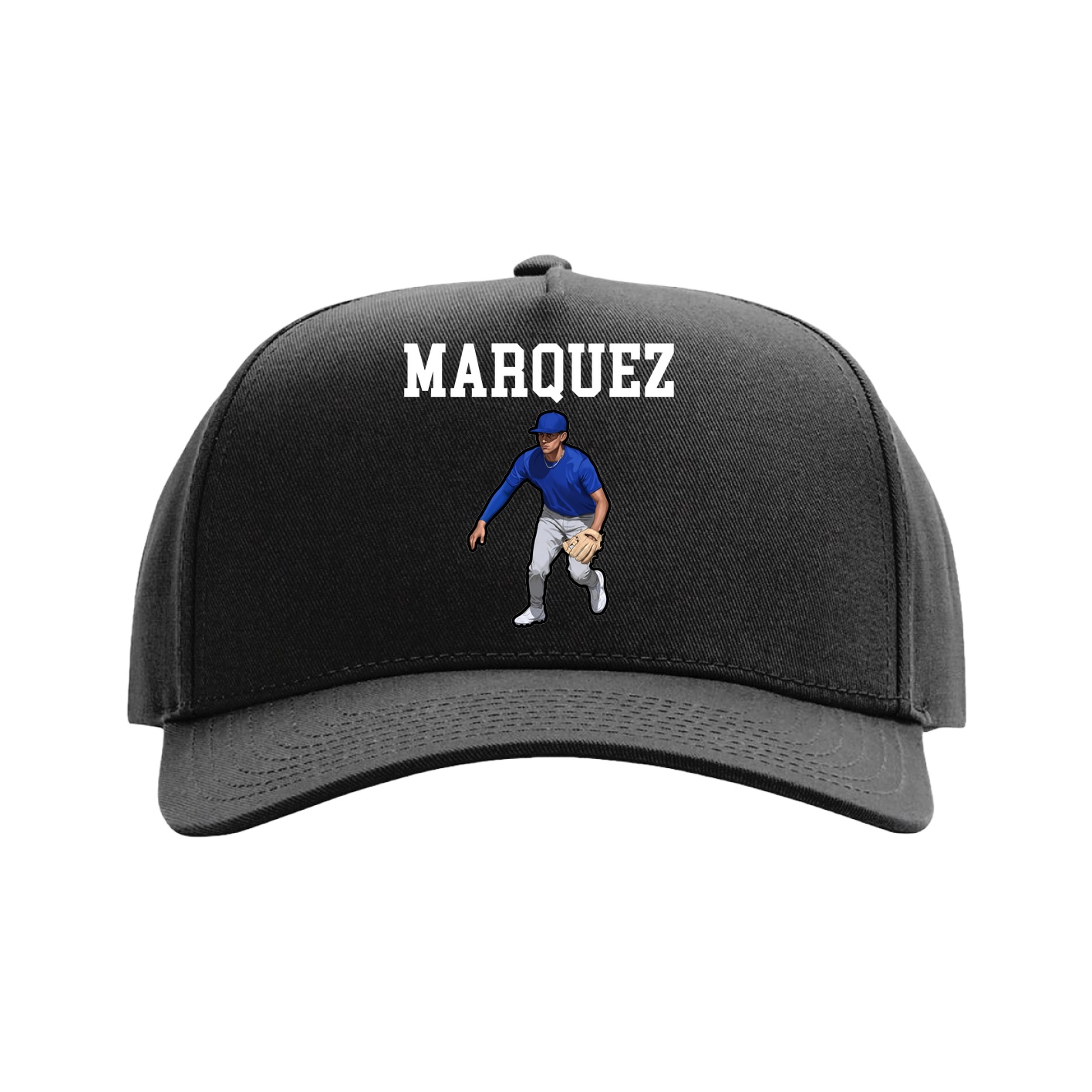 Full Fabric Five-Panel Champ Cap — Shirsey in Black