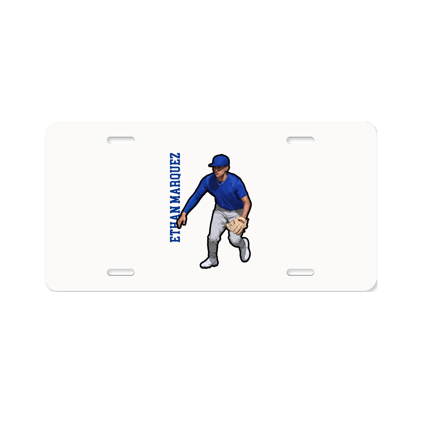 License Plate — Name Vertical in Classic