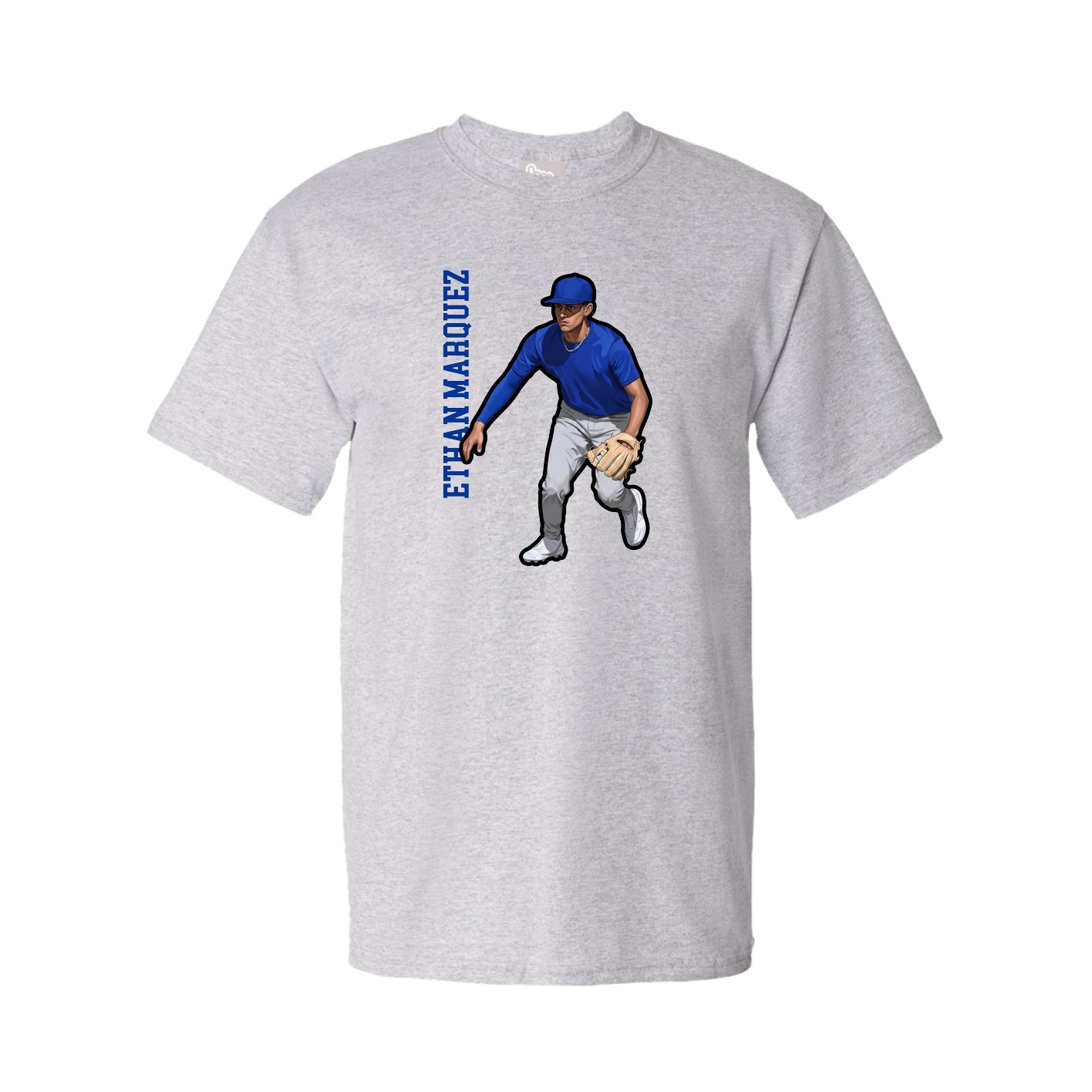 Tee — Name Vertical in Grey